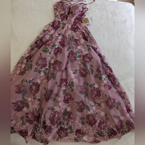 say yes to the prom dress Women's Pink Zippered Lined Lace Up Size 15 - Picture 7 of 15